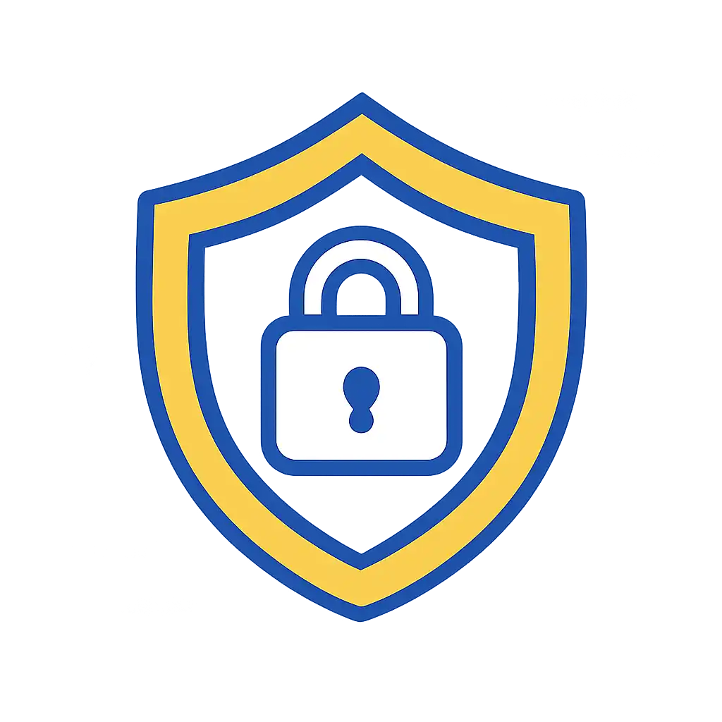 Security shield icon with lock: 92 Game safety visualization